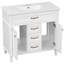 Meuble-lavabo 36 po avec lavabo, meuble autoportant noir avec cuve en céramique, cadre en bois aggloméré et en bois massif, tiroir supérieur rabattable, portes à fermeture en douceur, 2 tiroirs de rangement-1217368404