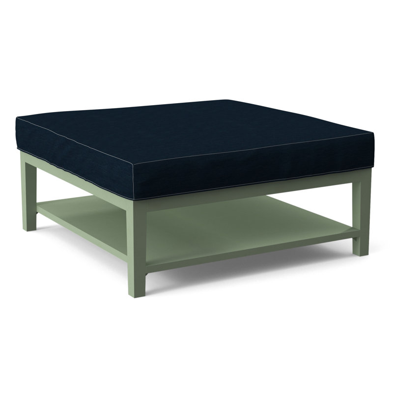 Hammond Square Ottoman, Beige Performance Fabric; 0851-73, Celery Finish