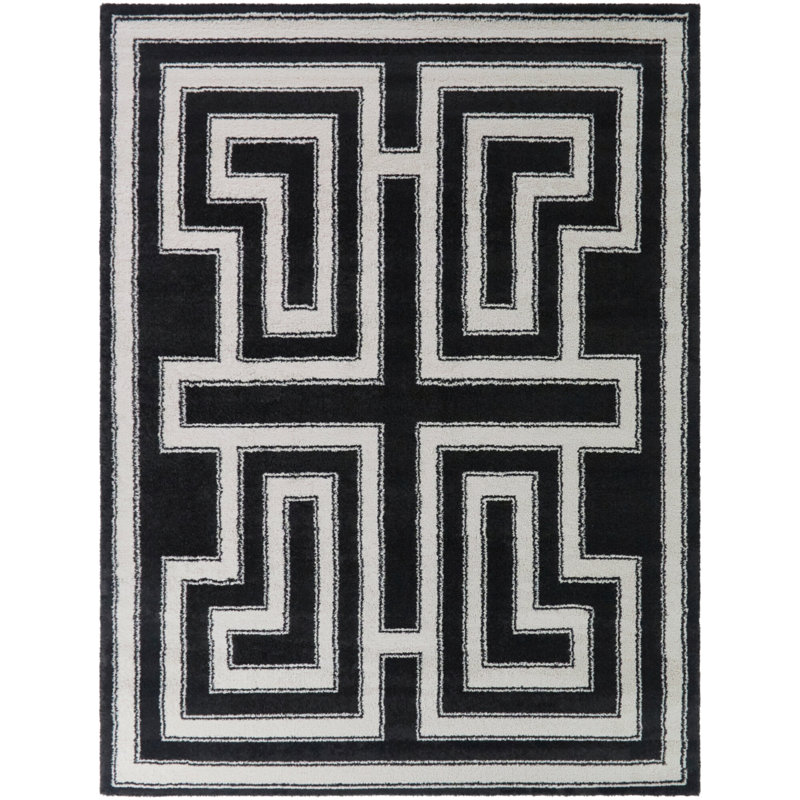 Segall Cream Contemporary Geometric Area Rug, Cream, 7'10" x 10'