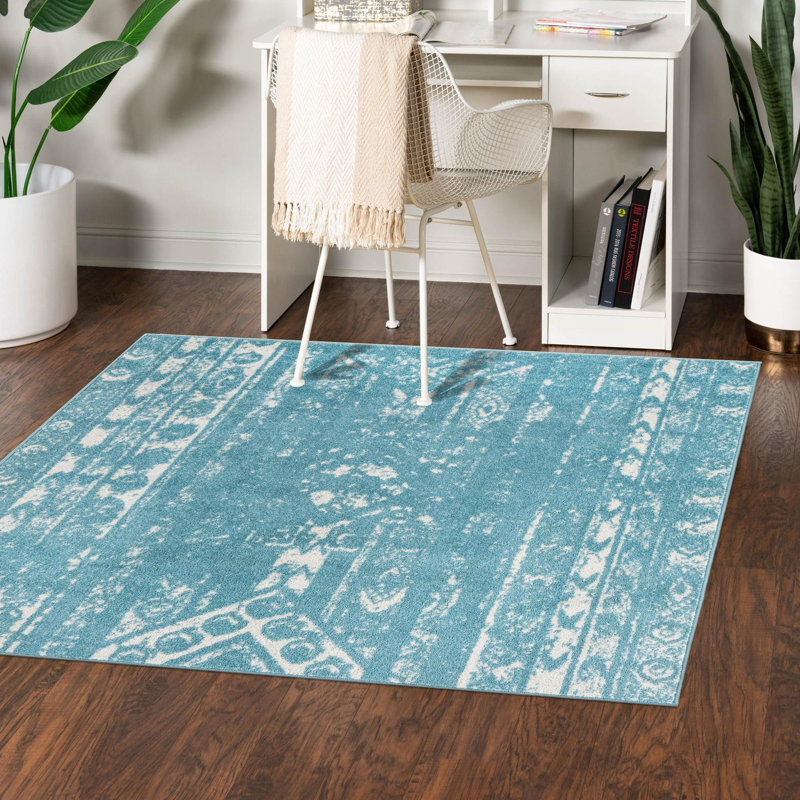 Geometric Indoor Rug, Square 7'1"
