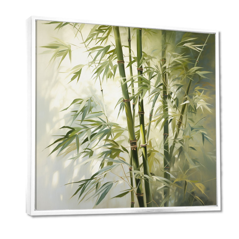 Bamboo Romantic Impression II - impression, H 24 po x l 24 po x P 1 po, Cadre flottant blanc