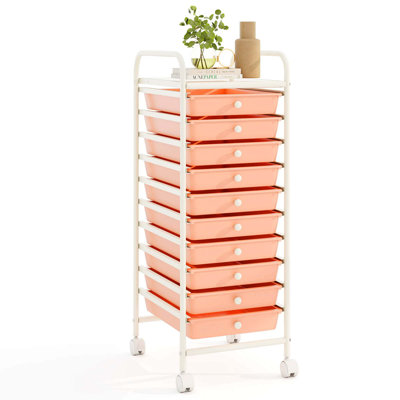 10 Drawer Rolling Storage Cart Scrapbook Paper Office School Organizer