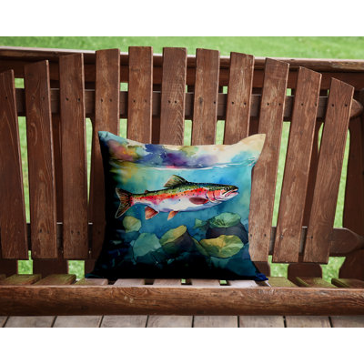 Rainbow Trout Throw Pillow