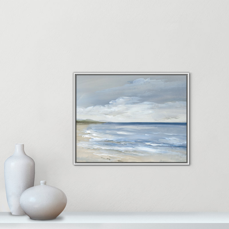 «Whispering Waves - Landscape Version Print» par Nan, H 23,5 po x l 29,5 po, Blanc