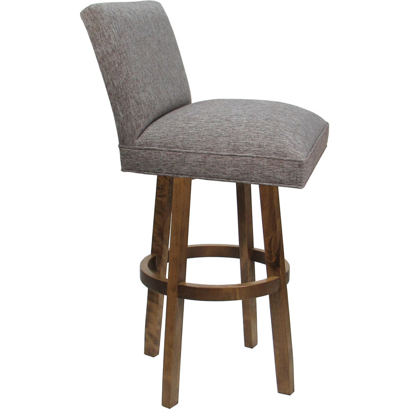 Swivel Wood Stool, Mojave Gray Seat/Mocha Base, Bar Stool (30” Seat Height)