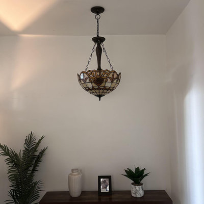 Tiffany Chandeliers Pendant Lights Stained Glass Baroque Style LED Bulbs Included 16" W*16"D*60" H