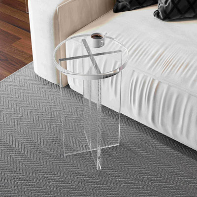 Table d'appoint ronde ronde en acrylique transparent