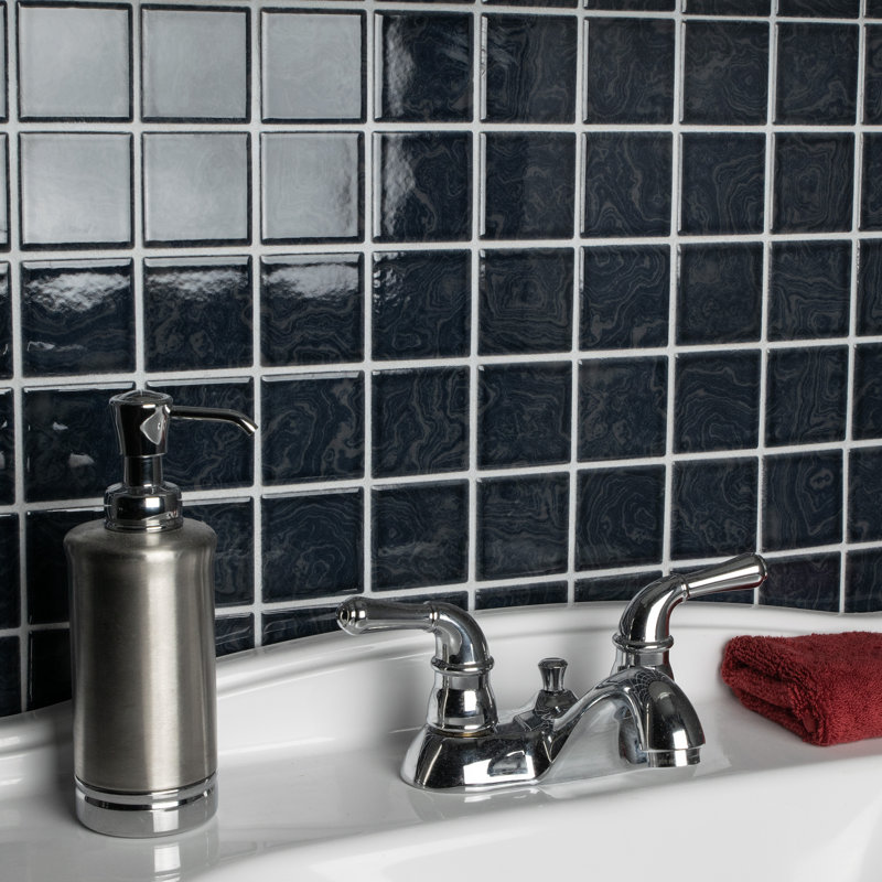 Resort 2" x 2" Porcelain Grid Mosaic Tile, Black