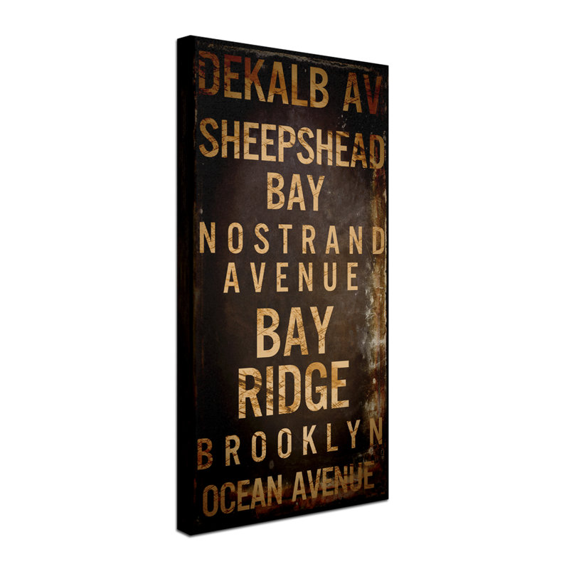 "Jadaya" Brooklyn II "par Color Bakery, art textuel sur toile tendue, H 32 po x l 16 po x P 2 po