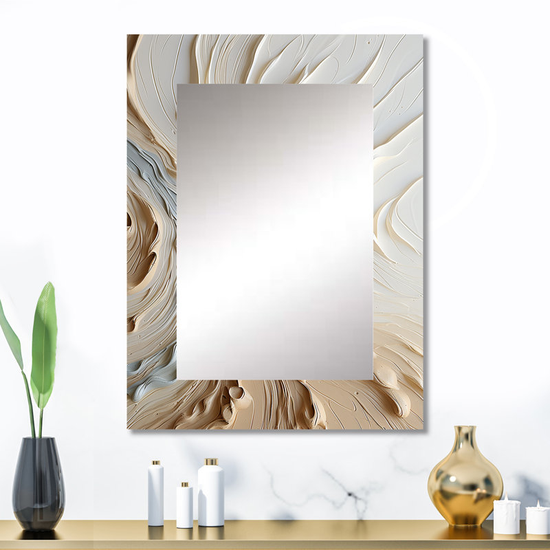 White and gold champagne flow III - Champagne Wall Mirror, Traditional Decorative Mirror, Printed Metal Art, 32" x 24"