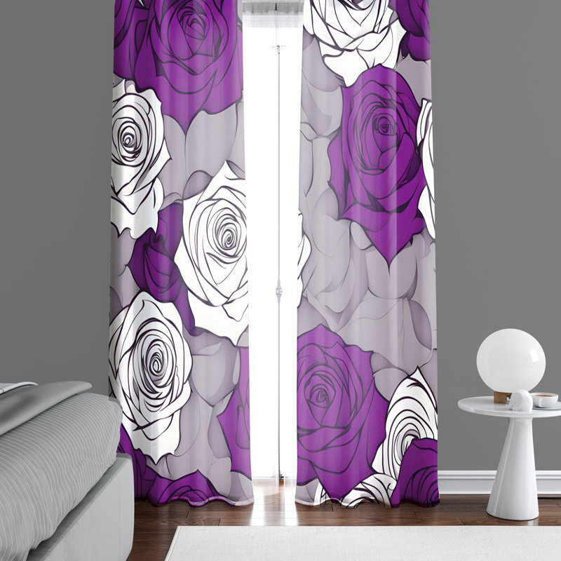 Paire de rideaux semi-transparents en polyester Elize, L 40 po x L 52 po