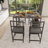Industrial Dining Table Set with Side Storage Shelves
