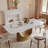 63-94.5" Modern Extendable Dining Table With 8 Dining Chairs