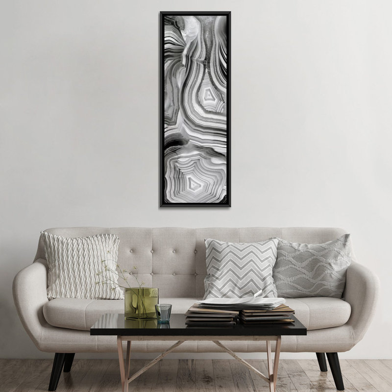 Agate Panel Grey III by Danielle Carson - Panoramic Gallery-Wrapped Canvas Giclée on Canvas, 60" H x 20" W x 1.5" D