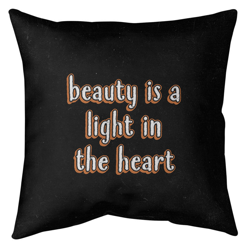 Coussin de sol de beauté inspirant, H 28 po x l 28 po, Orange