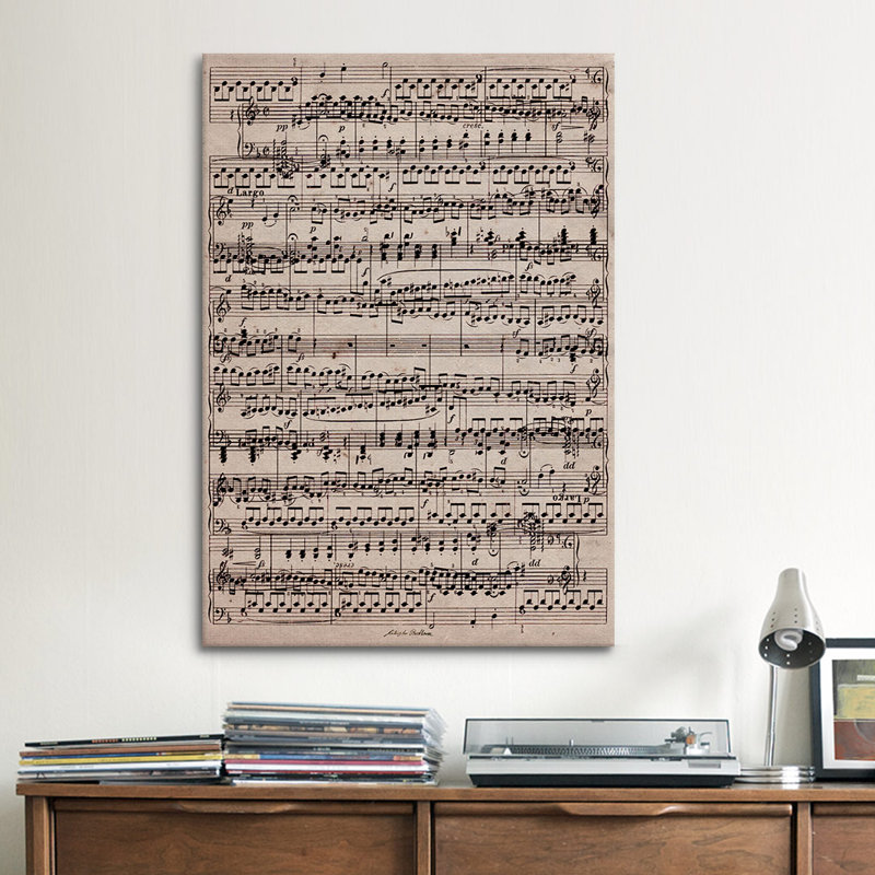 Art moderne - Partition musicale «Ode to Joy» par 5by5collective - impression d'art graphique, Toile