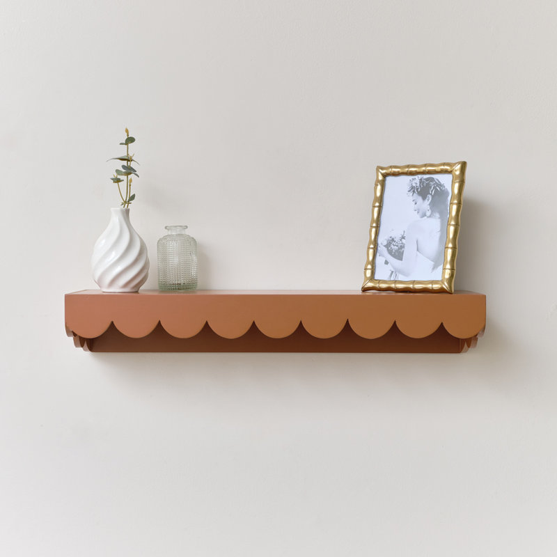 Aburto Wood Floating Shelf, Rust