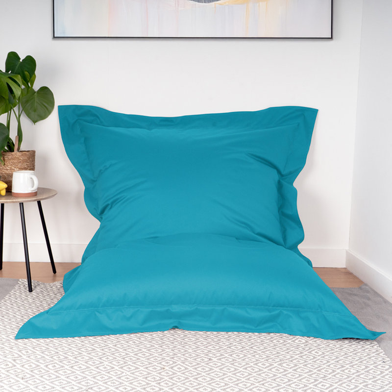 Polyester Outdoor Friendly Refillable Bean Bag Lounger, Blue