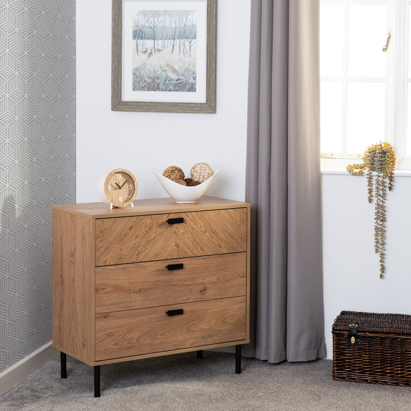 Nathainel 80cm W 3 - Drawer Chest of Drawers