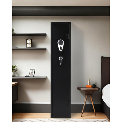Gun Safe for Rifles and Pistols, Large Digital Rifle Cabinet with Lock Box, Adjustable Racks and Silent Mode for Home Storage