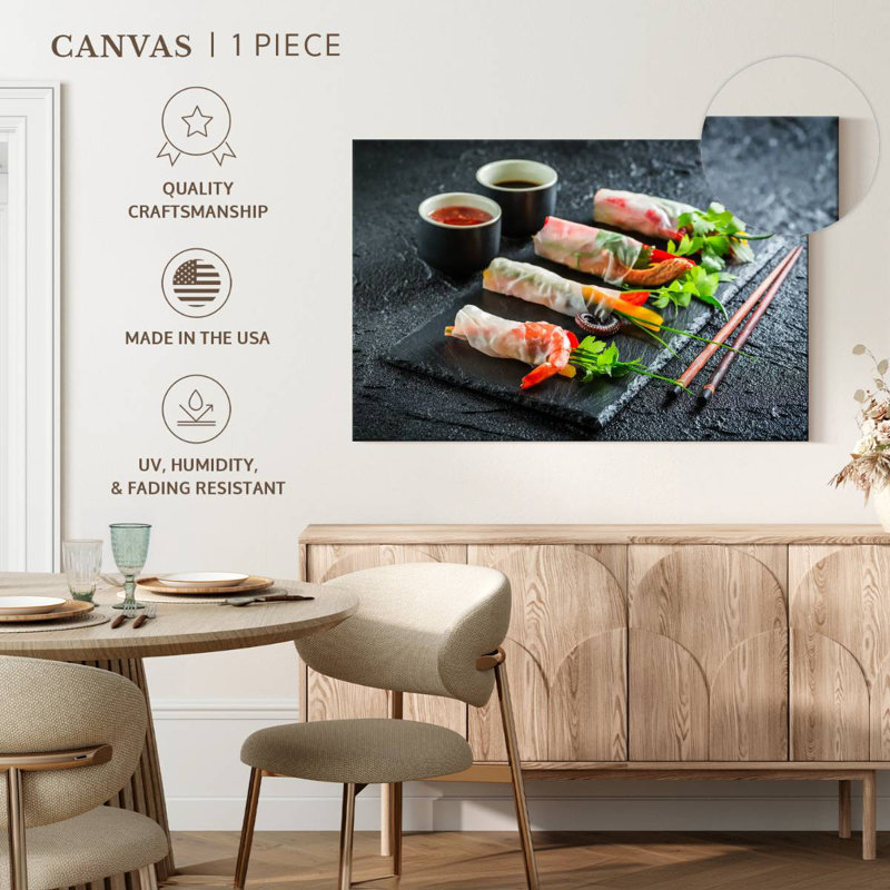 Rouleaux de printemps aux fruits de mer, H 8 po x l 12 po