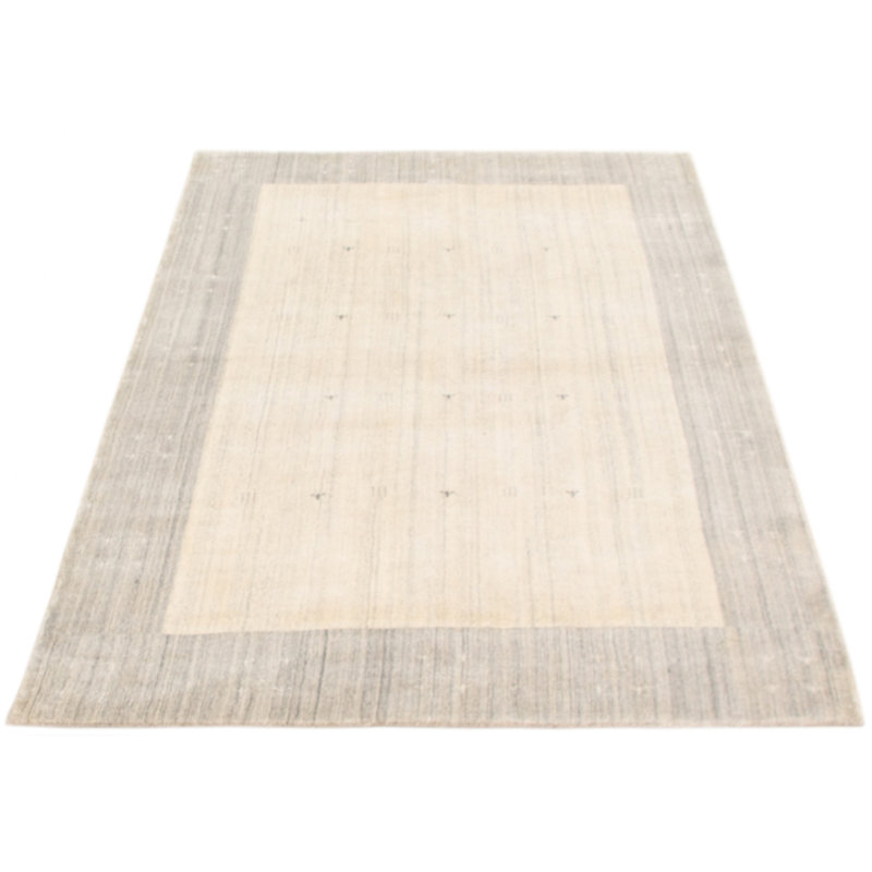 Tapis crème noué à la main de conception unique 5 pi 5 po x 8 pi 0 po Rossville