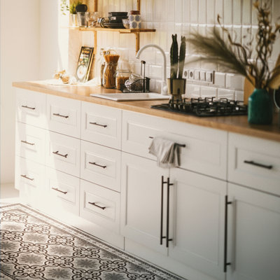 Dream Black & White Cushioned Kitchen Mat