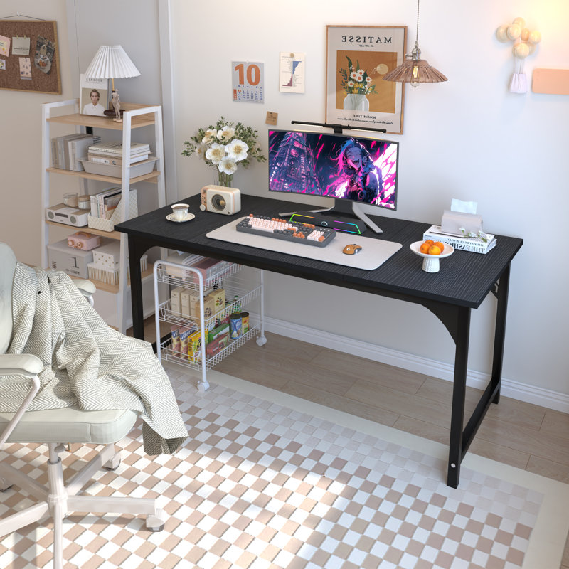 Computer Desk, Modern Simple Style Desk For Home Office, Study Student Writing Desk, 55" W, Black