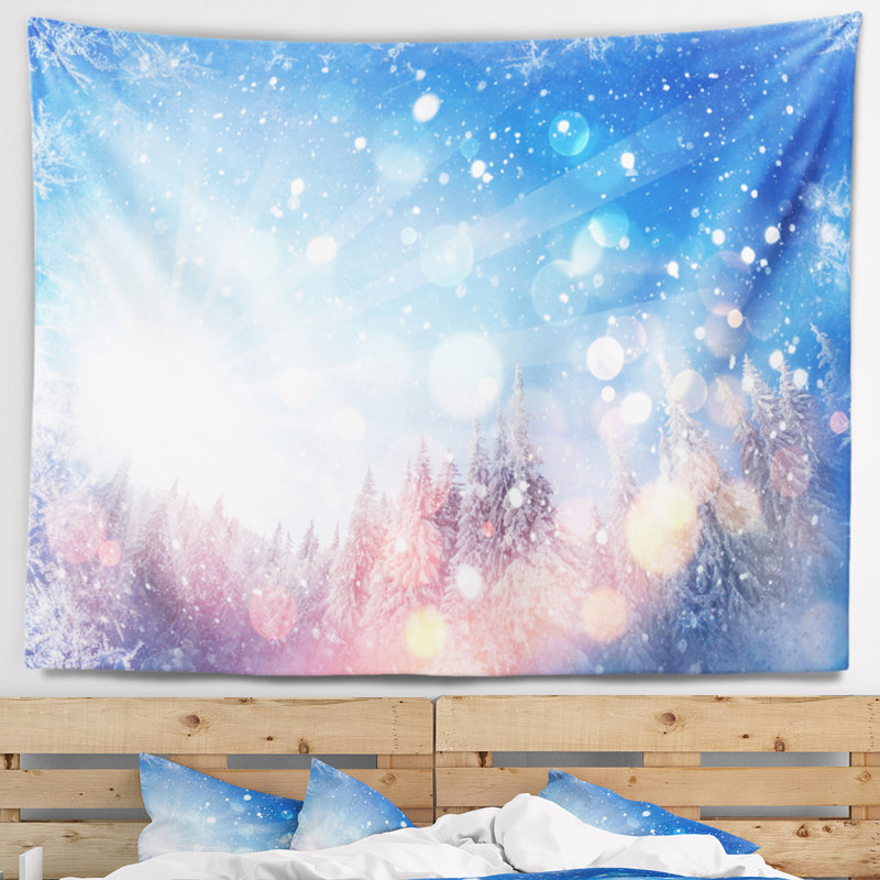 Tapisserie snowbound en polyesters d’hiver avec accessoires suspendus inclus, H 32 po x l 39 po
