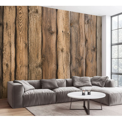 Papier peint adhésif autocollant amovible en bois pour mur de la vieille chambre à coucher, H 100 po x l 144 po