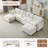 Plush Modular 4-Seater Cloud Sofa with 2 Footstools - Chenille Cushions & Throw Pillows, Space-Saving Sectional for Living Room & Apartments
