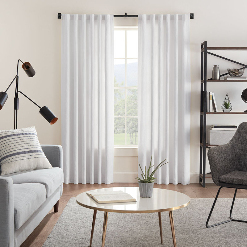 Mode Room Darkening Collection 1 in Diameter Blackout Curtain Rod Set with Steel Wall Mounted Adjustable Rod, Blocks Light, Fits 32 in To 90 in Windows