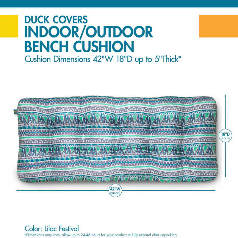 Outdoor Bench Seat Cushion, 42" W x 18" H x 5.73" D