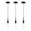 3 Pack Modern Black Pendant Lights For Kitchen Island, Bedroom, Hallway - No Bulbs, E26 Bulb, Clear Glass Shade, 14 To 68 Inches Height Adjustable, Matte Black, Installation, Metal Finish Adjustable
