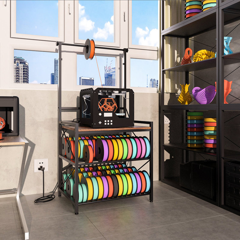 Étagère de rangement pour imprimante 3D et rangement pour filaments - Étagère en métal robuste avec dimensions de 30 po x 22 po x 61,9 po