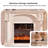 47.24"White Retro Solid Wood Electric Fireplace-118486510
