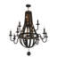 Barrel Stave Madera 12 - Light Chandelier