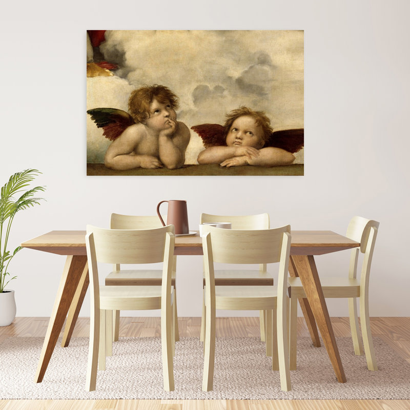 Les deux anges, reproduction d'art classique classique de paysage naturel, H 32 po x l 48 po