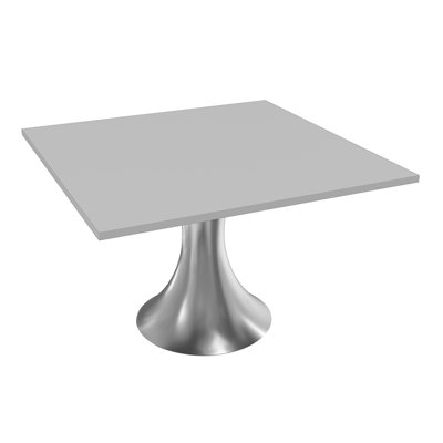 Square Conference Table with Metal Trumpet Base