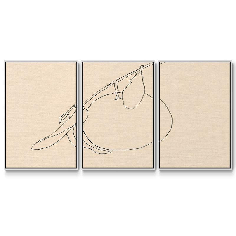 Citron Contour II 3 pièces, H 36 po x l 75 po x P 2 po, Blanc