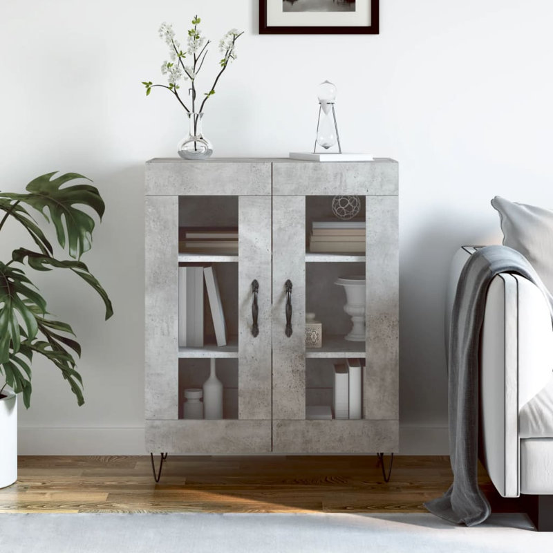 Marialyce Display Cabinet, Concrete Grey