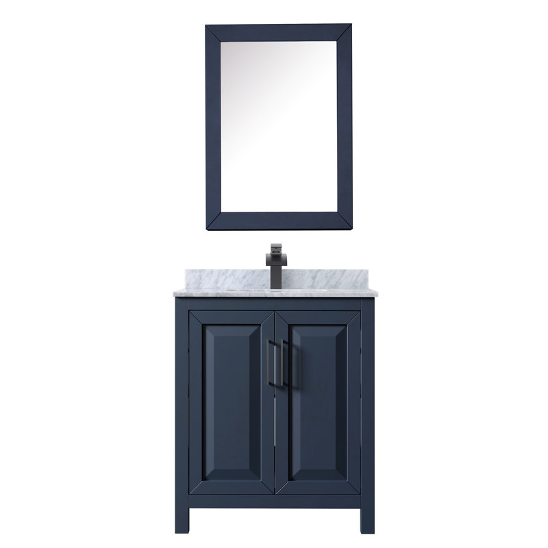 Daria 30'' W Single Vanity, Dark Blue, Matte Black