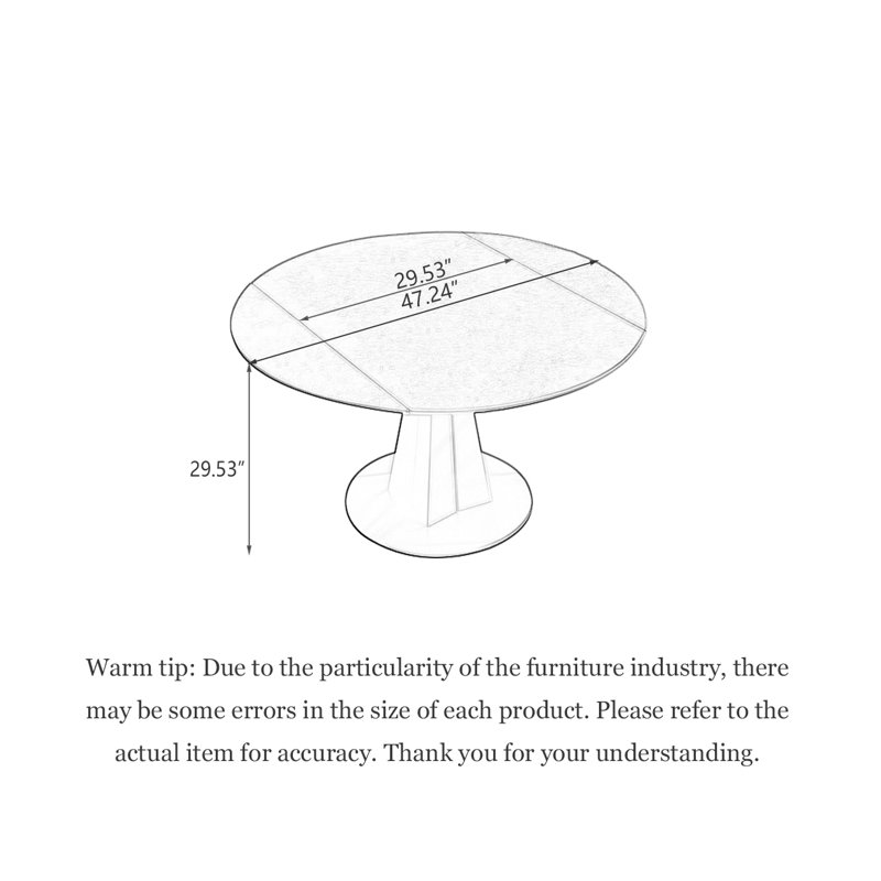 Table de salle à manger extensible Minimalist Rock, H 29,53 po x L 47,24 po x l 29,53 po