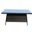 Table de patio rectangulaire avec verre - aluminium et brun, eau et assemblage requis