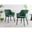Scandinavian Style Glass and Metal Leg Square Dining Table Set - 4 Modern Velvet Dining Chairs-86935748