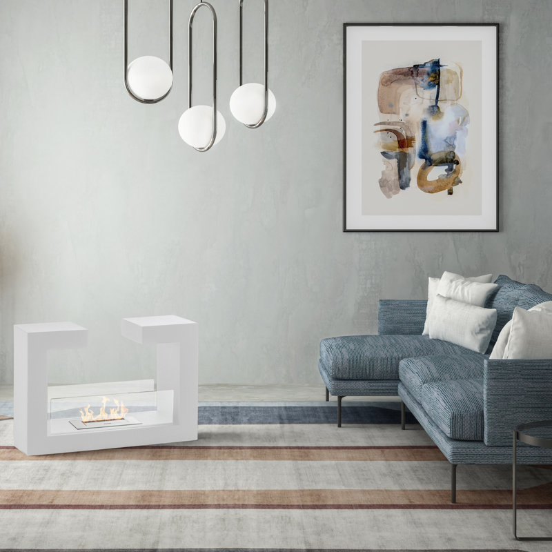 Palmieri Metro Lane 78cm W Bio-Ethanol Fireplace, White