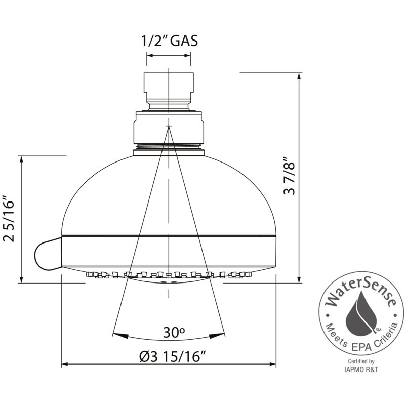 Rovato 3.94" 3-Function Showerhead, Satin Nickel
