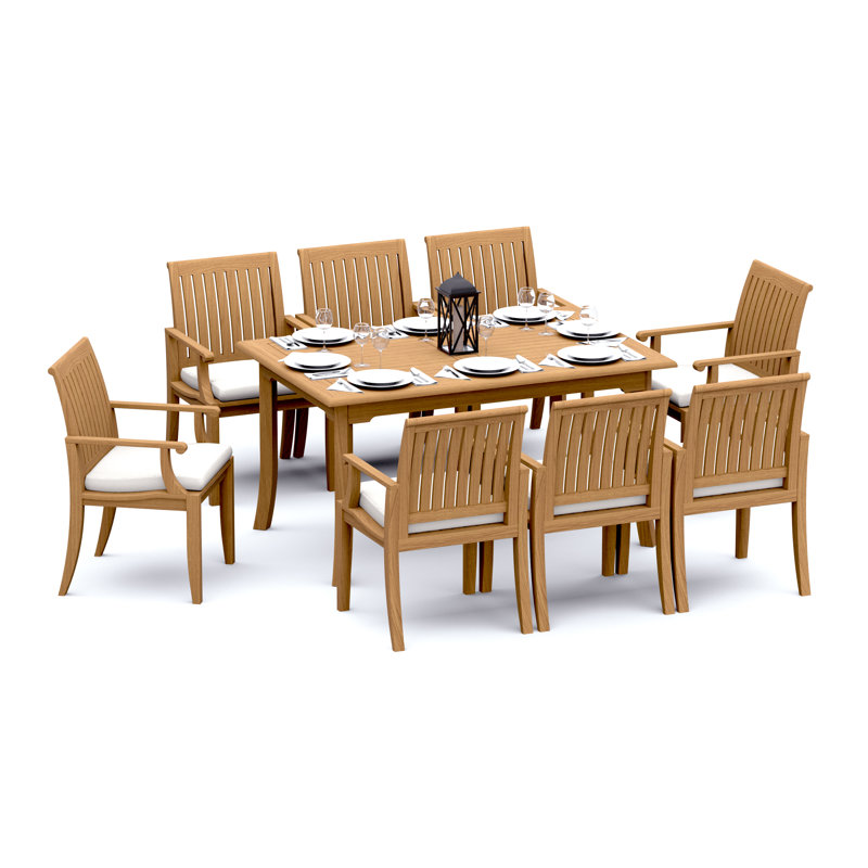 Lagos Teak Wood Patio Dining Set with, 8