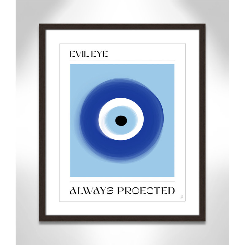 «Evil Eye» par Volfova, Noyer à grain ouvert, L 21,5 po x H 25,5 po, Imprimé mat