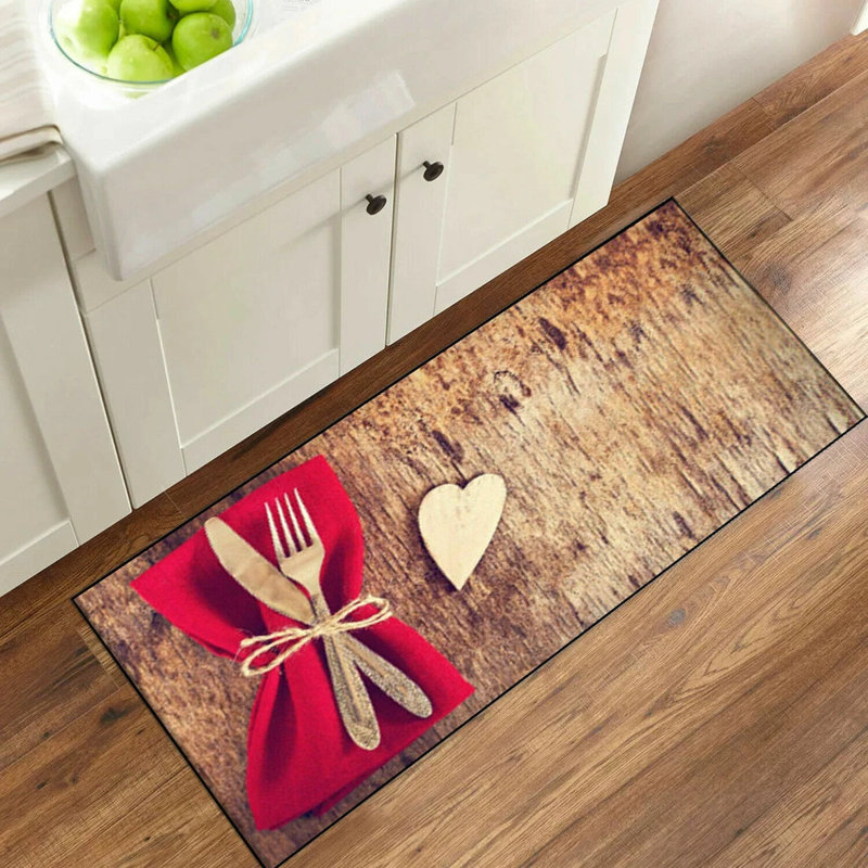 3D Fruit Kitchen Mat – Washable Non-Slip Runner Rug – Door Mat with Rubber Backing – Polypropylene, 50cm W x 70cm L
